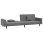 vidaXL Sofá cama de 2 plazas con dos almohadas terciopelo gris oscuro vidaXL Sofá cama de 2 plazas con dos almohadas terciopelo gris oscuro