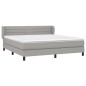 vidaXL Cama box spring con colchón tela gris claro 160x200 cm vidaXL Cama box spring con colchón tela gris claro 160x200 cm