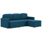 vidaXL Sofá cama modular de 3 plazas tela azul vidaXL Sofá cama modular de 3 plazas tela azul