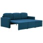 vidaXL Sofá cama modular de 3 plazas tela azul vidaXL Sofá cama modular de 3 plazas tela azul