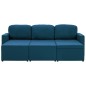 vidaXL Sofá cama modular de 3 plazas tela azul vidaXL Sofá cama modular de 3 plazas tela azul