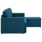 vidaXL Sofá cama modular de 3 plazas tela azul vidaXL Sofá cama modular de 3 plazas tela azul