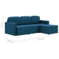 vidaXL Sofá cama modular de 3 plazas tela azul vidaXL Sofá cama modular de 3 plazas tela azul