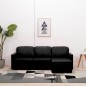 vidaXL Sofá cama modular de 3 plazas cuero sintético negro vidaXL Sofá cama modular de 3 plazas cuero sintético negro