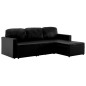 vidaXL Sofá cama modular de 3 plazas cuero sintético negro vidaXL Sofá cama modular de 3 plazas cuero sintético negro