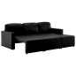 vidaXL Sofá cama modular de 3 plazas cuero sintético negro vidaXL Sofá cama modular de 3 plazas cuero sintético negro