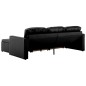 vidaXL Sofá cama modular de 3 plazas cuero sintético negro vidaXL Sofá cama modular de 3 plazas cuero sintético negro