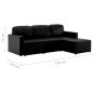 vidaXL Sofá cama modular de 3 plazas cuero sintético negro vidaXL Sofá cama modular de 3 plazas cuero sintético negro