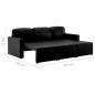 vidaXL Sofá cama modular de 3 plazas cuero sintético negro vidaXL Sofá cama modular de 3 plazas cuero sintético negro
