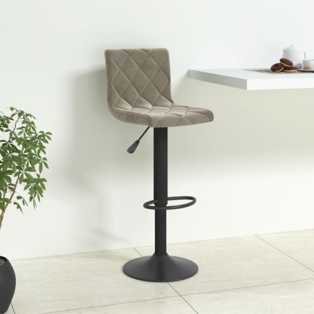 vidaXL Taburete de cocina de terciopelo gris claro