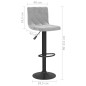 vidaXL Taburete de cocina de terciopelo gris claro vidaXL Taburete de cocina de terciopelo gris claro