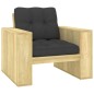 vidaXL Silla de jardín y cojines gris antracita madera pino impregnada vidaXL Silla de jardín y cojines gris antracita madera pino impregnada
