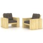vidaXL Silla de jardín cojines 2 uds gris taupe madera pino impregnada vidaXL Silla de jardín cojines 2 uds gris taupe madera pino impregnada