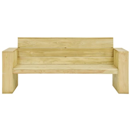 vidaXL Banco de jardín y cojines gris madera de pino impregnada 179 cm