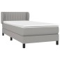 vidaXL Cama box spring con colchón tela gris claro 90x190 cm vidaXL Cama box spring con colchón tela gris claro 90x190 cm