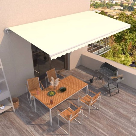 vidaXL Toldo retráctil automático crema 600x350 cm