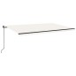 vidaXL Toldo retráctil manual con luz LED crema 500x300 cm