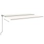 vidaXL Toldo retráctil manual con luz LED crema 500x300 cm