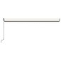 vidaXL Toldo retráctil manual con luz LED crema 500x300 cm