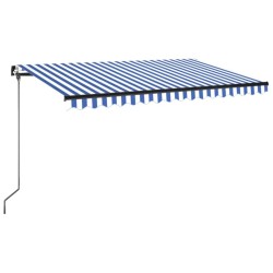 vidaXL Toldo automático retráctil azul y blanco 450x350 cm