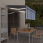 vidaXL Toldo automático persiana LED sensor viento azul blanco 3x2,5 m vidaXL Toldo automático persiana LED sensor viento azul blanco 3x2,5 m