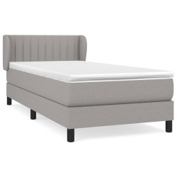 vidaXL Cama box spring con colchón tela gris claro 90x200 cm