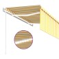 vidaXL Toldo automático persiana, LED y sensor amarillo/blanco 3x2,5 m vidaXL Toldo automático persiana, LED y sensor amarillo/blanco 3x2,5 m