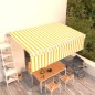 vidaXL Toldo automático retráctil con persiana amarillo y blanco 5x3 m