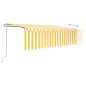vidaXL Toldo automático retráctil con persiana amarillo y blanco 5x3 m