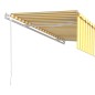 vidaXL Toldo automático retráctil con persiana amarillo y blanco 5x3 m