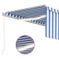 vidaXL Toldo retráctil manual con persiana y LED azul y blanco 4x3 m vidaXL Toldo retráctil manual con persiana y LED azul y blanco 4x3 m