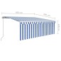 vidaXL Toldo retráctil manual con persiana y LED azul y blanco 4x3 m vidaXL Toldo retráctil manual con persiana y LED azul y blanco 4x3 m