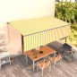 vidaXL Toldo retráctil manual con persiana amarillo y blanco 5x3 m vidaXL Toldo retráctil manual con persiana amarillo y blanco 5x3 m