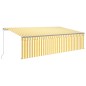 vidaXL Toldo retráctil manual con persiana amarillo y blanco 5x3 m vidaXL Toldo retráctil manual con persiana amarillo y blanco 5x3 m