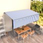 vidaXL Toldo retráctil automático con persiana azul y blanco 5x3 m vidaXL Toldo retráctil automático con persiana azul y blanco 5x3 m