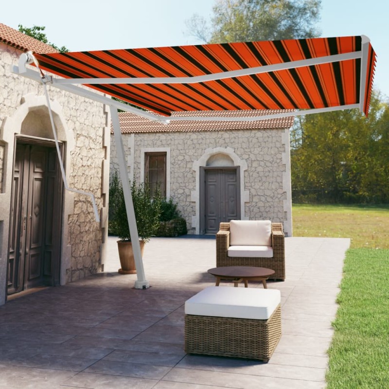 vidaXL Toldo de pie automático naranja y marrón 450x350 cm vidaXL Toldo de pie automático naranja y marrón 450x350 cm