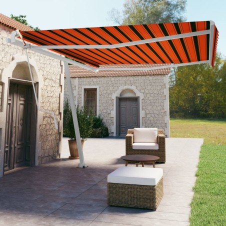 vidaXL Toldo de pie automático naranja y marrón 450x350 cm