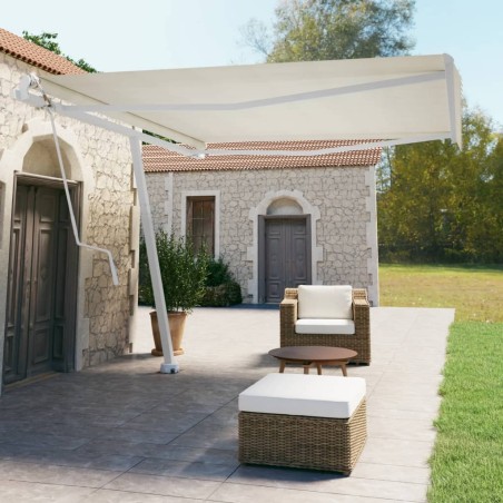 vidaXL Toldo de pie automático crema 400x350 cm
