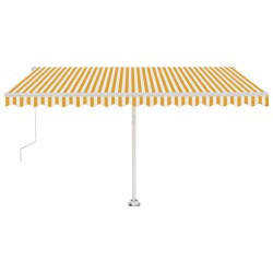 vidaXL Toldo automático LED sensor de viento amarillo blanco 400x350cm
