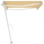 vidaXL Toldo automático LED sensor de viento amarillo blanco 400x350cm vidaXL Toldo automático LED sensor de viento amarillo blanco 400x350cm
