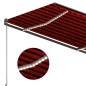 vidaXL Toldo automático LED sensor de viento naranja marrón 300x250 cm vidaXL Toldo automático LED sensor de viento naranja marrón 300x250 cm