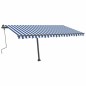 vidaXL Toldo manual retráctil con LED azul y blanco 400x300 cm vidaXL Toldo manual retráctil con LED azul y blanco 400x300 cm