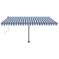 vidaXL Toldo manual retráctil con LED azul y blanco 400x300 cm vidaXL Toldo manual retráctil con LED azul y blanco 400x300 cm