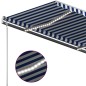 vidaXL Toldo manual retráctil con LED azul y blanco 400x300 cm vidaXL Toldo manual retráctil con LED azul y blanco 400x300 cm