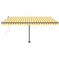 vidaXL Toldo automático LED sensor de viento amarillo blanco 450x350cm vidaXL Toldo automático LED sensor de viento amarillo blanco 450x350cm