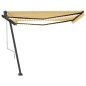 vidaXL Toldo automático LED sensor de viento amarillo blanco 450x350cm vidaXL Toldo automático LED sensor de viento amarillo blanco 450x350cm
