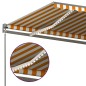 vidaXL Toldo automático LED sensor de viento amarillo blanco 450x350cm vidaXL Toldo automático LED sensor de viento amarillo blanco 450x350cm