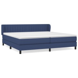 vidaXL Cama box spring con colchón tela azul 200x200 cm