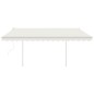 vidaXL Toldo retráctil automático con postes crema 4x3,5 m vidaXL Toldo retráctil automático con postes crema 4x3,5 m