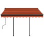 vidaXL Toldo automático LED sensor de viento naranja y marrón 3x2,5 m vidaXL Toldo automático LED sensor de viento naranja y marrón 3x2,5 m